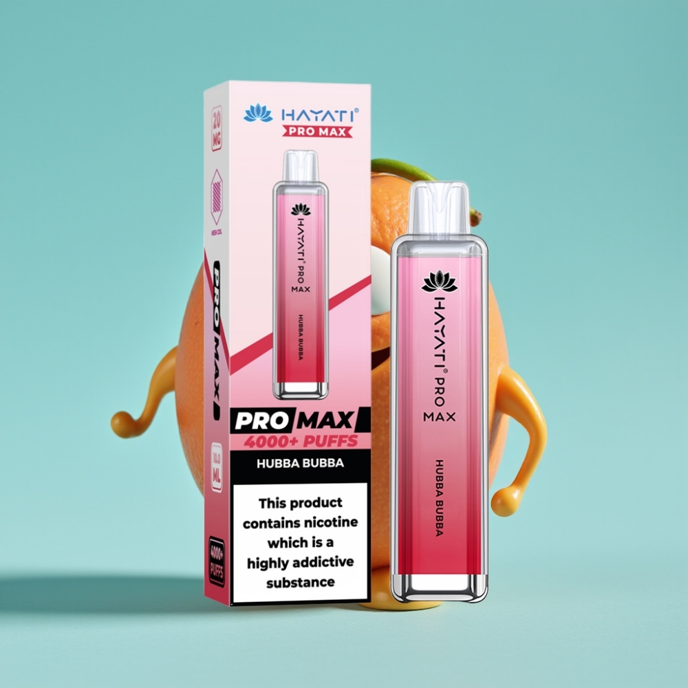 Hayati Pro Max 4000プッフス ディスポーザブルベイプ ハッババッバ 28×28×120mm 2%/5% 1400mAh