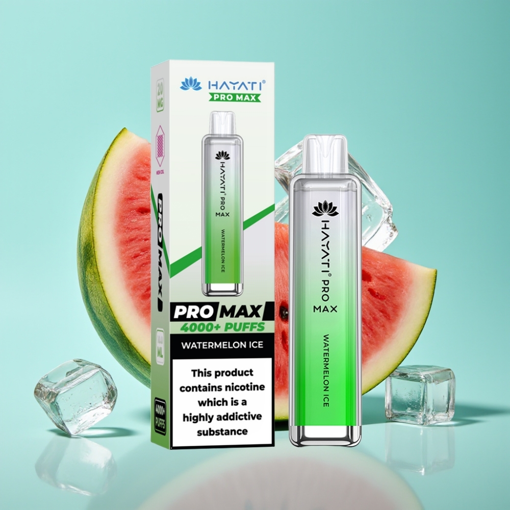 Hayati Pro Max 4000パフス 使い捨てベイプ スイカアイス 28×28×120mm 2%/5% 1400mAh