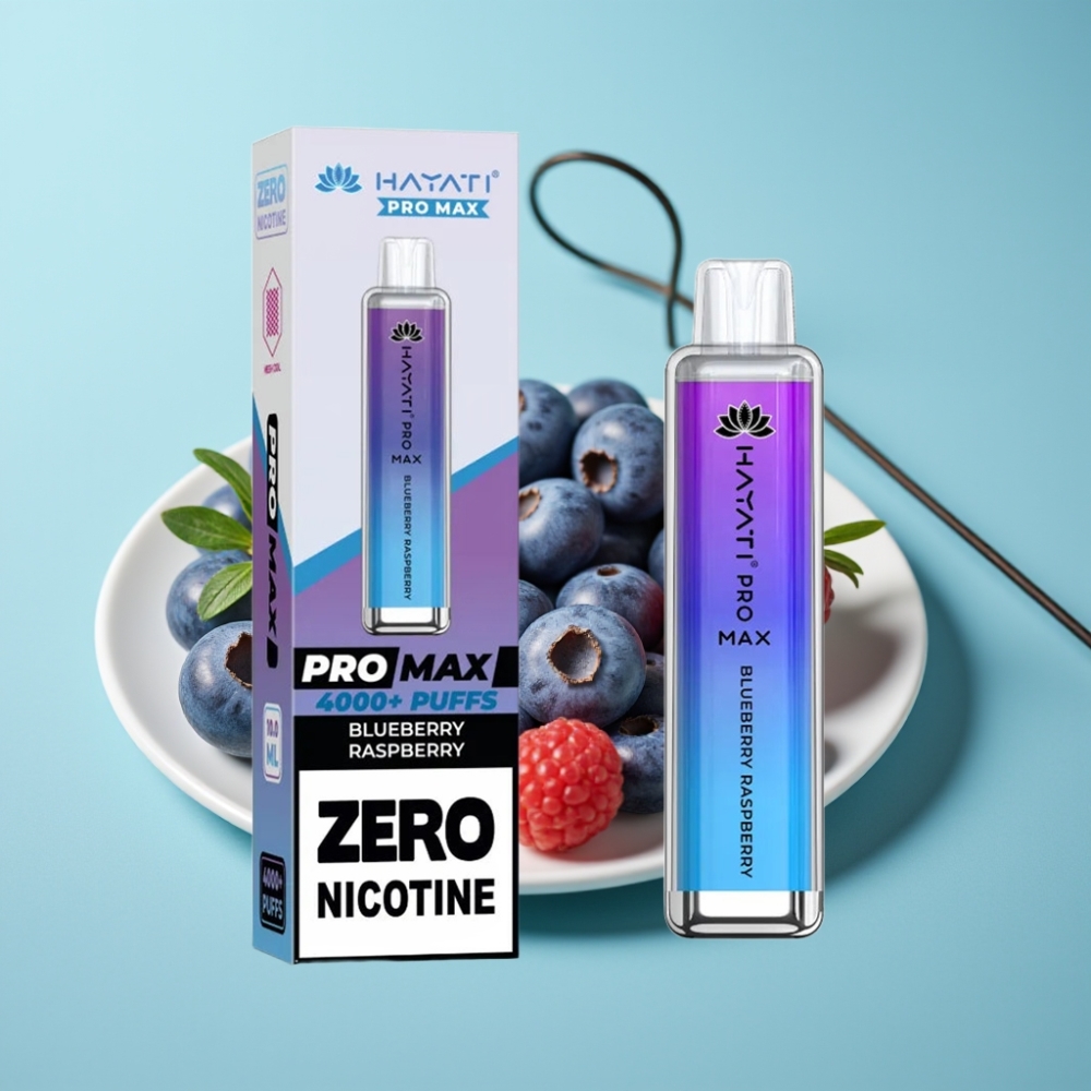 Hayati Pro Max 4000 Puffs 使い捨てベイプ ブルーベリーラズベリー 1400mAh 2ml/10ml 28×28×120mm
