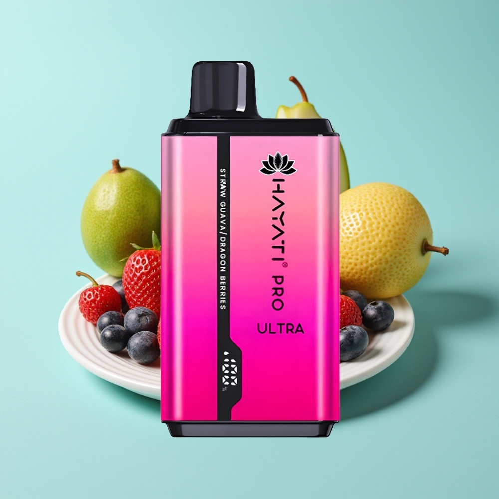 Hayati Pro Ultra 15000 パフス ストロベリーグァバドラゴンベリーズ 850mAh 2×12ml 2%