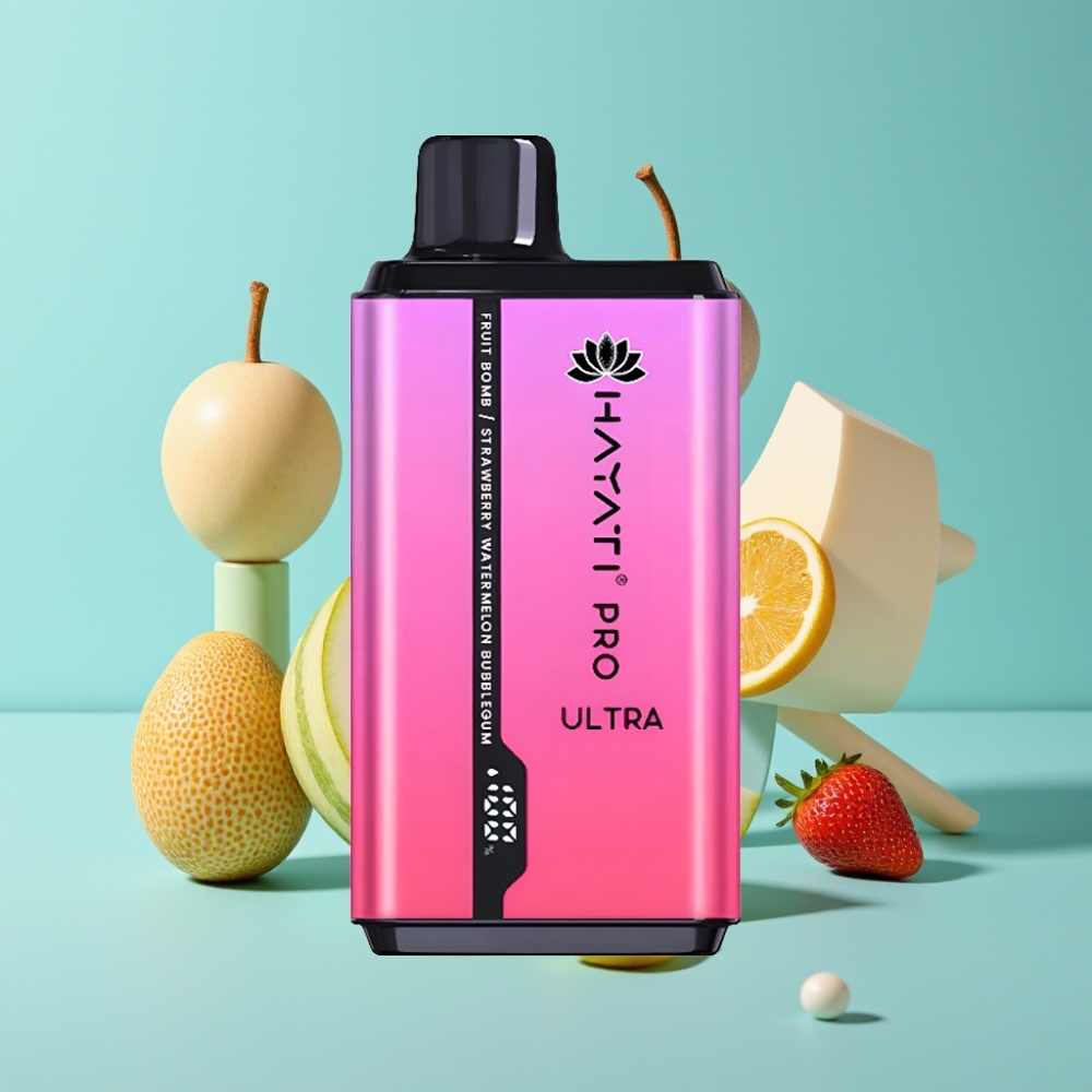Hayati Pro Ultra 15000 Puffs フルーツボム・ストロベリーウォーターメロンバブルガム 15000+パフ/12ml×2/2%/49フレーバー