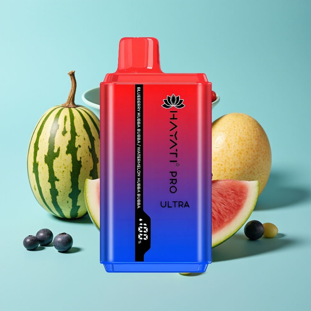 Hayati Pro Ultra 15000 Puffs ブルーベリーハッバババ ウォーターメロンハッバババ 15000+パフ 850mAh 2×12ml 2% 49フレーバー