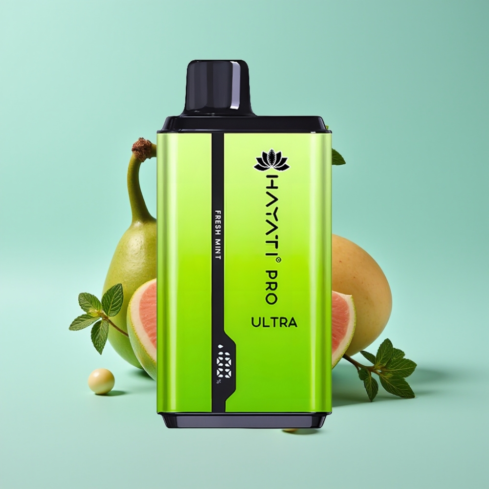 Hayati Pro Ultra 15000 Puffs フレッシュミント 15000+パフ 850mAh 2×12ml 2% 49フレーバー