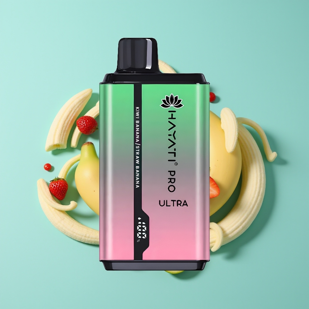 Hayati Pro Ultra 15000 Puffs キウイバナナストロベリーバナナ 850mAh 2×12ml 2%