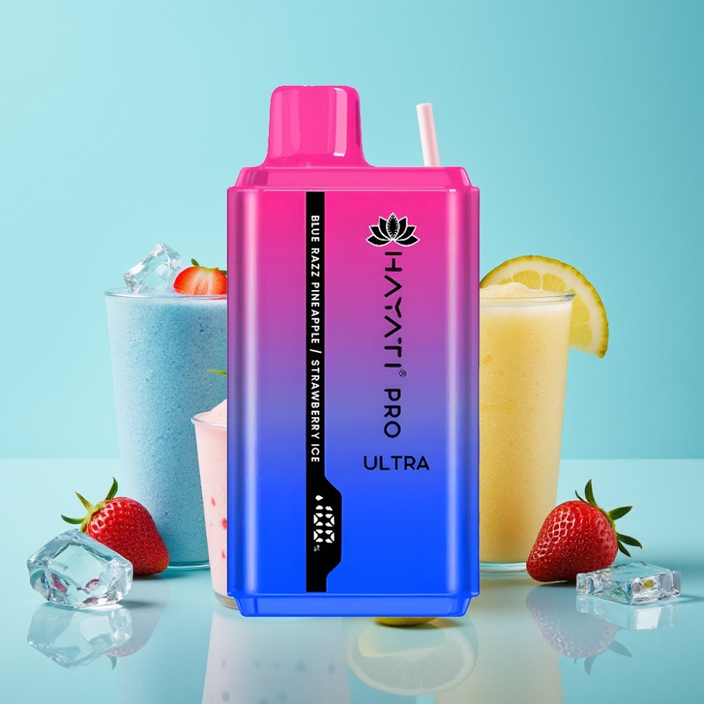 Hayati Pro Ultra 15000 Puffs ブルーレズパイナップルストロベリーアイス 850mAh 2×12ml 2%