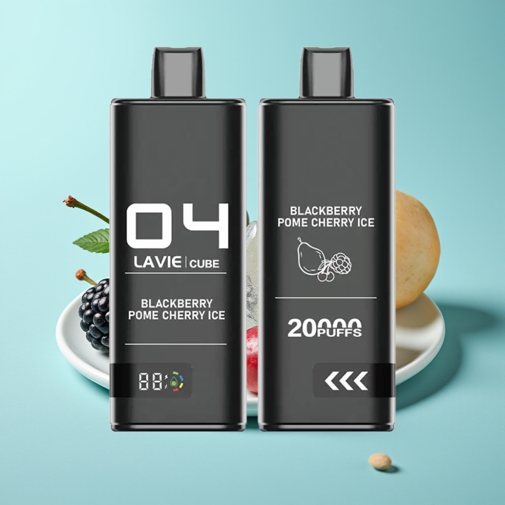 Lavie Cube 20000 Puffs 使い捨てベイプ ブラックベリーポームチェリーアイス 28mL 5% 600mAh