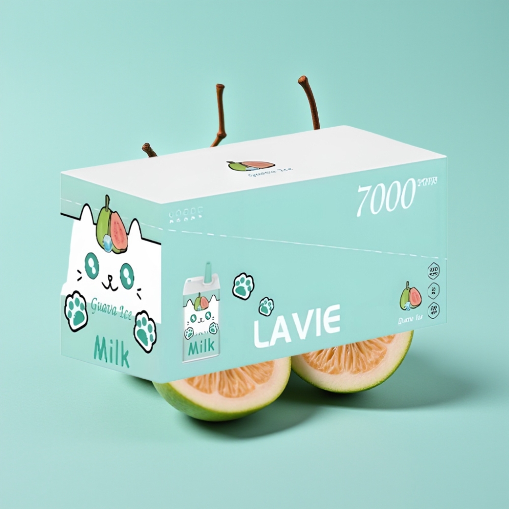 LAVIE Milk 7000 Puffs グアバアイス 16ML/600mAh/Type C充電 vape shop online Japan