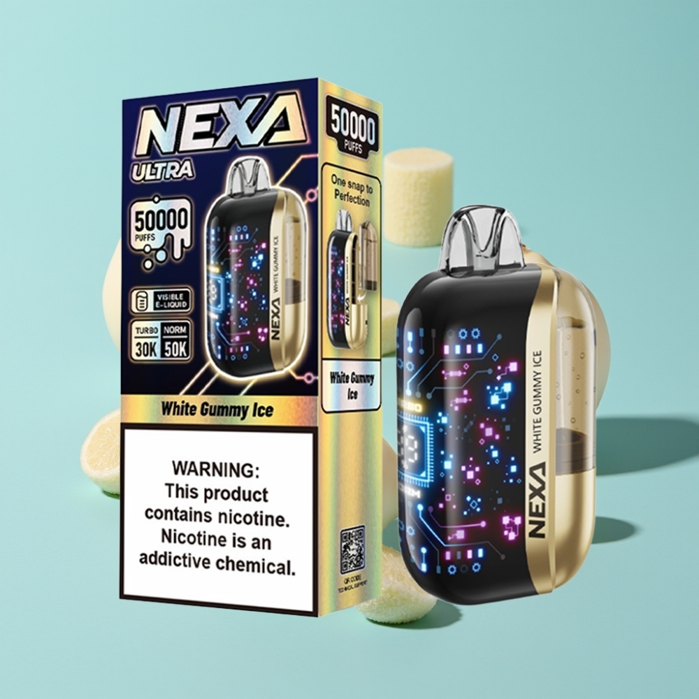 NEXA Ultra 50K 使い捨てベイプ ホワイトガミーアイス 20ml 800mAh 5% vape shop online Japan
